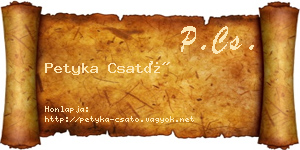 Petyka Csató névjegykártya
